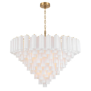 Addis 49'' Chandelier in Aged Brass - Front View (ADD-327-AG-WH)