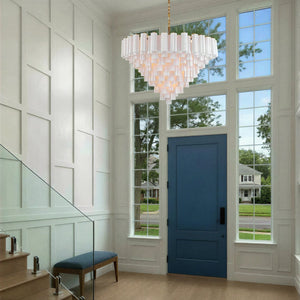 Addis 49'' Chandelier in Aged Brass - Lifestyle View (ADD-327-AG-WH)