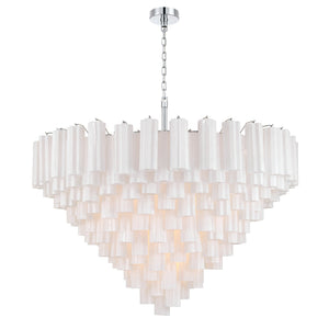 Addis 49'' Chandelier in Polished Chrome - Front View (ADD-327-CH-WH)