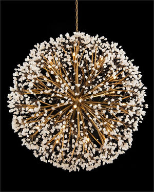 Spherical Thirty-Light Quartz Chandelier 43.5"D