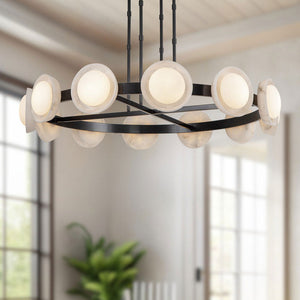 PrismFlow Alabaster Metal Chandelier - view 7