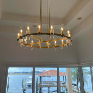 Ravion Round Chandelier 48", solid brass - view 9