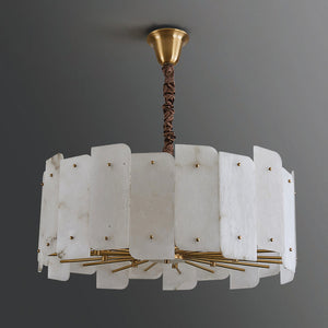 Alabaster Lorry Round Chandelier 20" 31" - view 4