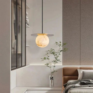 Alabaster Sphere Bedroom Pendant - view 4
