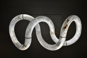 Alabaster Unique Curved Long Linear Chandelier - view 6