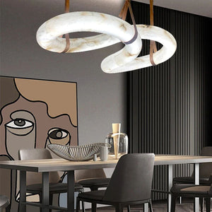 Alabaster Unique Curved Long Linear Chandelier - view 15