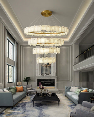 Alabaster Tiered Circular Chandelier - view 5