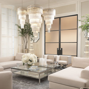 Bethel Modern Glass Chandelier - Nickel - view 4
