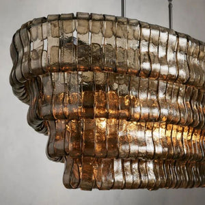 Lime Glass Oval Chandelier 54"W/65"W - view 13