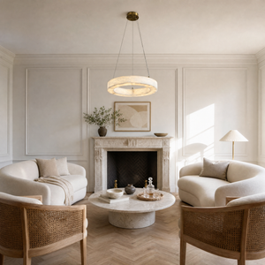 Anello Modern Round Alabaster Chandelier