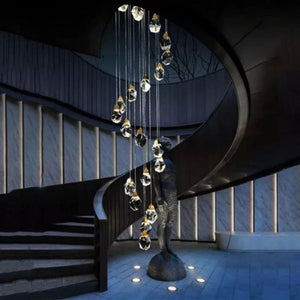 Nicole Faceted Crystal Prisms Chandeliers For Staircase