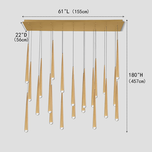 Alren Rectangle Tubular Chandelier, rectangular - view 2