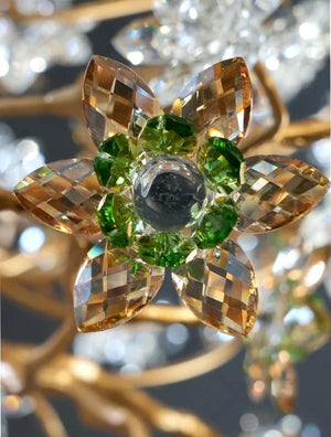 Gilded Branch Floral Brass Crystal Chandelier - view 10