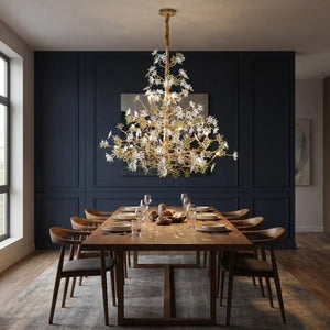 Gilded Branch Floral Brass Crystal Chandelier - view 5