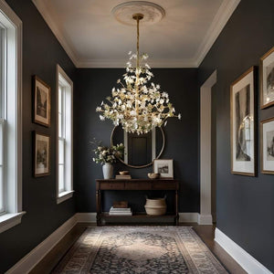 Gilded Branch Floral Brass Crystal Chandelier - view 2