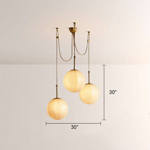 Aveline Multi-Globe Ribbed Opal Glass Chandelier - view 7