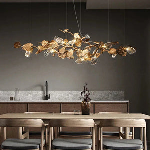 Btria Branch Copper Leaf Linear Chandelier - view 5
