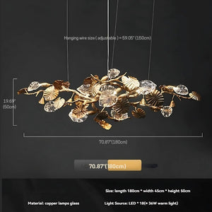 Btria Branch Copper Leaf Linear Chandelier - view 16