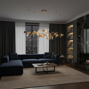 Btria Branch Copper Leaf Linear Chandelier - view 4