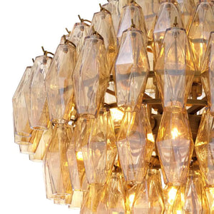 Vespera Modern Amber Glass Chandelier - view 4