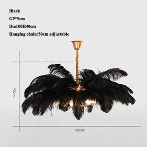 Elva Brass Palm Tree Feather Chandelier - view 17