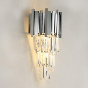 Natasha Chrome Crystal Wall Sconce 19"H, chandelier