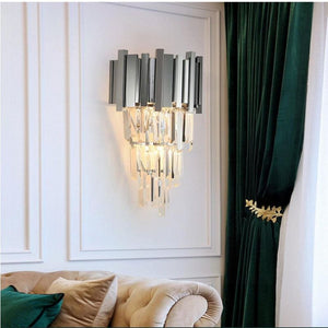 Natasha Chrome Crystal Wall Sconce 19"H, chandelier - view 2