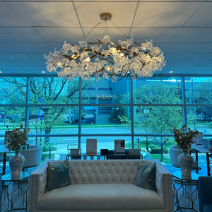 Branch Petal Crystal Round Chandelier