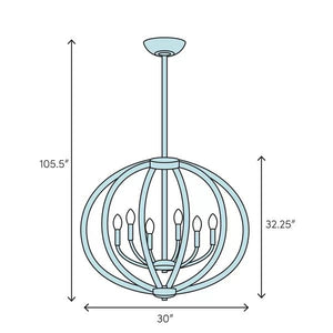 Butterfly 8 Lights Crystal Chandelier - view 3