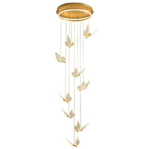 Butterfly Chandelierv Modern Metal Disk Acrylic Ceiling Light - view 14