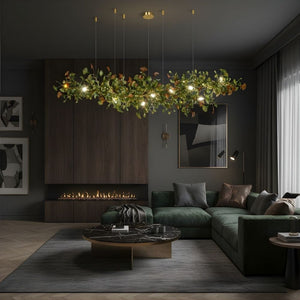 Collar Branch Glass Leaf Linear Chandelier - view 3