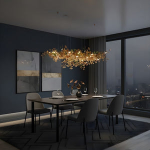 Collar Branch Glass Leaf Linear Chandelier - view 2