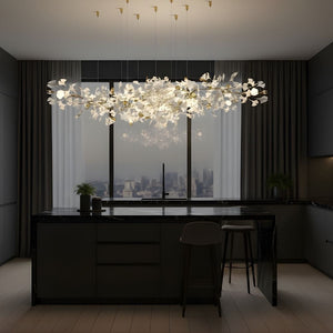 Collar Branch Glass Leaf Linear Chandelier - view 5