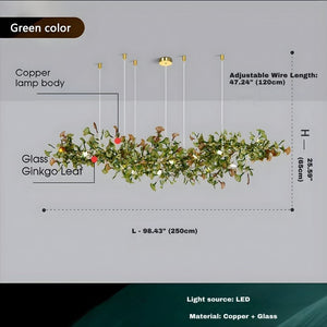 Collar Branch Glass Leaf Linear Chandelier - view 9