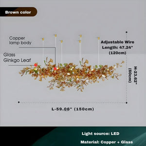 Collar Branch Glass Leaf Linear Chandelier - view 11