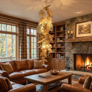 Cattail Leaf Meteor Shower Spiral Chandelier - view 7