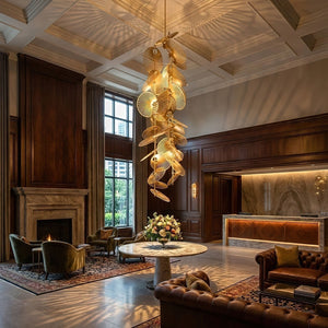 Cattail Leaf Meteor Shower Spiral Chandelier - view 3