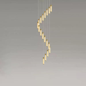 Celestial Alabaster Cascade Gold Chandelier with Integrated LED