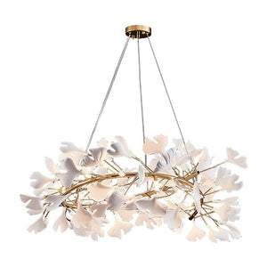 Ceramic Ginkgo Round ChandelierD, in gold - view 4