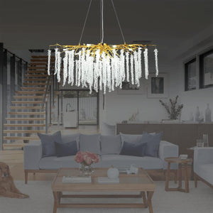 Doris White Crystal Branch Round Chandelier D20.5" L45" - view 8
