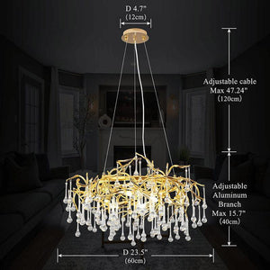 Doris Crystal Round Branch Chandelier 23.5"D Gold - view 2