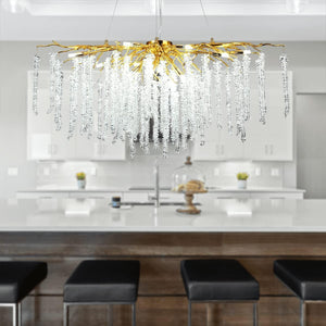 Doris White Crystal Branch Round Chandelier D20.5" L45" - view 9