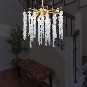 Doris White Crystal Branch Round Chandelier D20.5" L45" - view 5