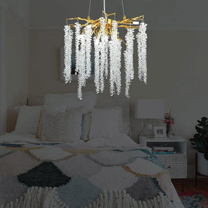 Doris White Crystal Branch Round Chandelier D20.5" L45" - view 6