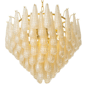 Chaves 12-Light Chandelier with Champagne Glass and Antique Brass Finish