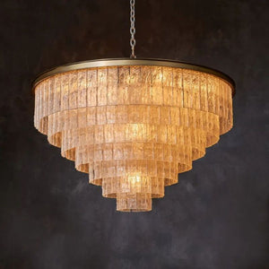 Elegant Glass Round Multi-layer Chandelier