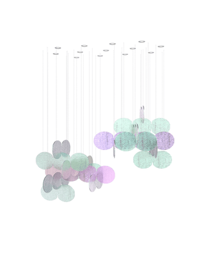 Clouds Iridescent Disc Chandelier - view 5