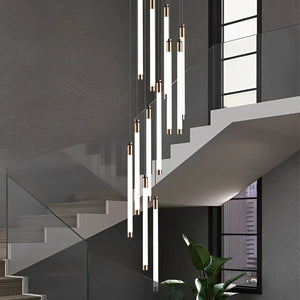 Contemporary Staircase Chandelier Spiral Tube Ceiling Light - view 9