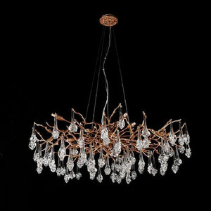 Creative Rose Crystal Brass Branch Chandelier