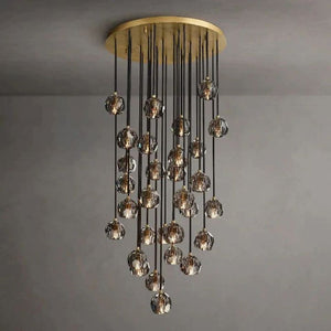 Crysball Smoke Glass Round Cluster Chandelier 30"